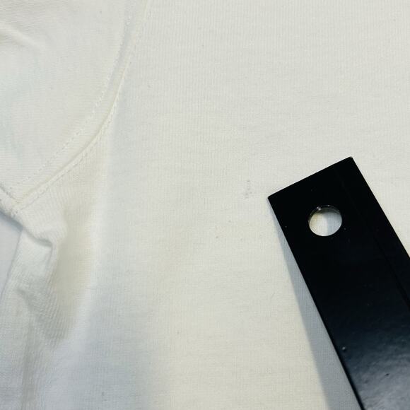 Goodwear Shirt Size Large Ribbed Short Sleeve Top White Tube Knit USA - Picture 8 of 8